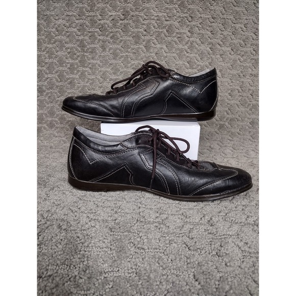 Salvatore Ferragamo Millie Leather Sneakers Brown Men's 9 EE‎ Italy Made - Picture 2 of 7